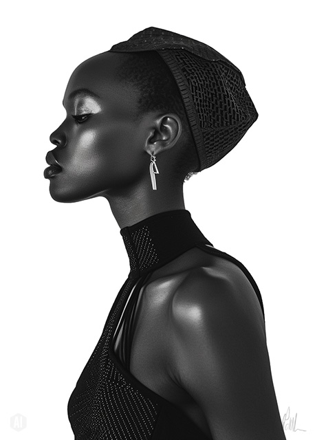 Abstract art featuring two overlapped irregular shapes with white outlines on a textured grey background. The top shape is dark brown, and the bottom shape is a pale beige. The artwork has a minimalist and modern aesthetic.